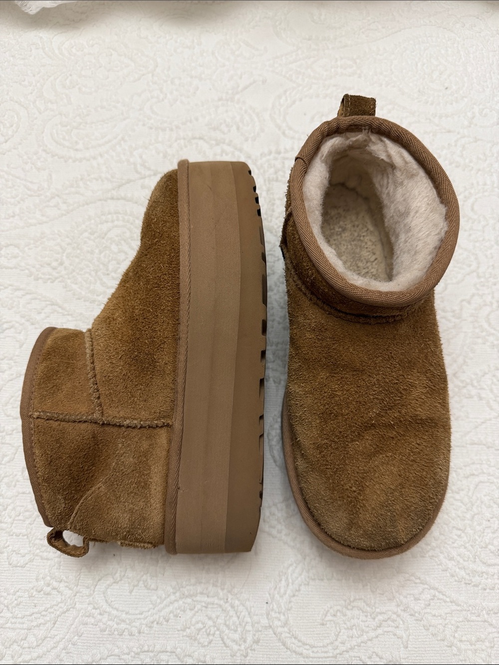 UGG Classic Ultra Mini Platform Ankle Boots Brown US 7